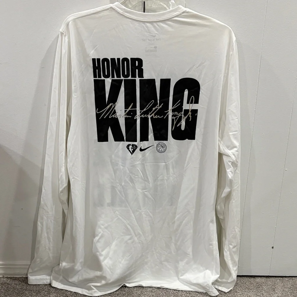Nike White Long Sleeve Shirt-Now is the time to make Justice a reality for all - Picture 2 of 4